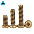 Small brass pan head machine screws cross type